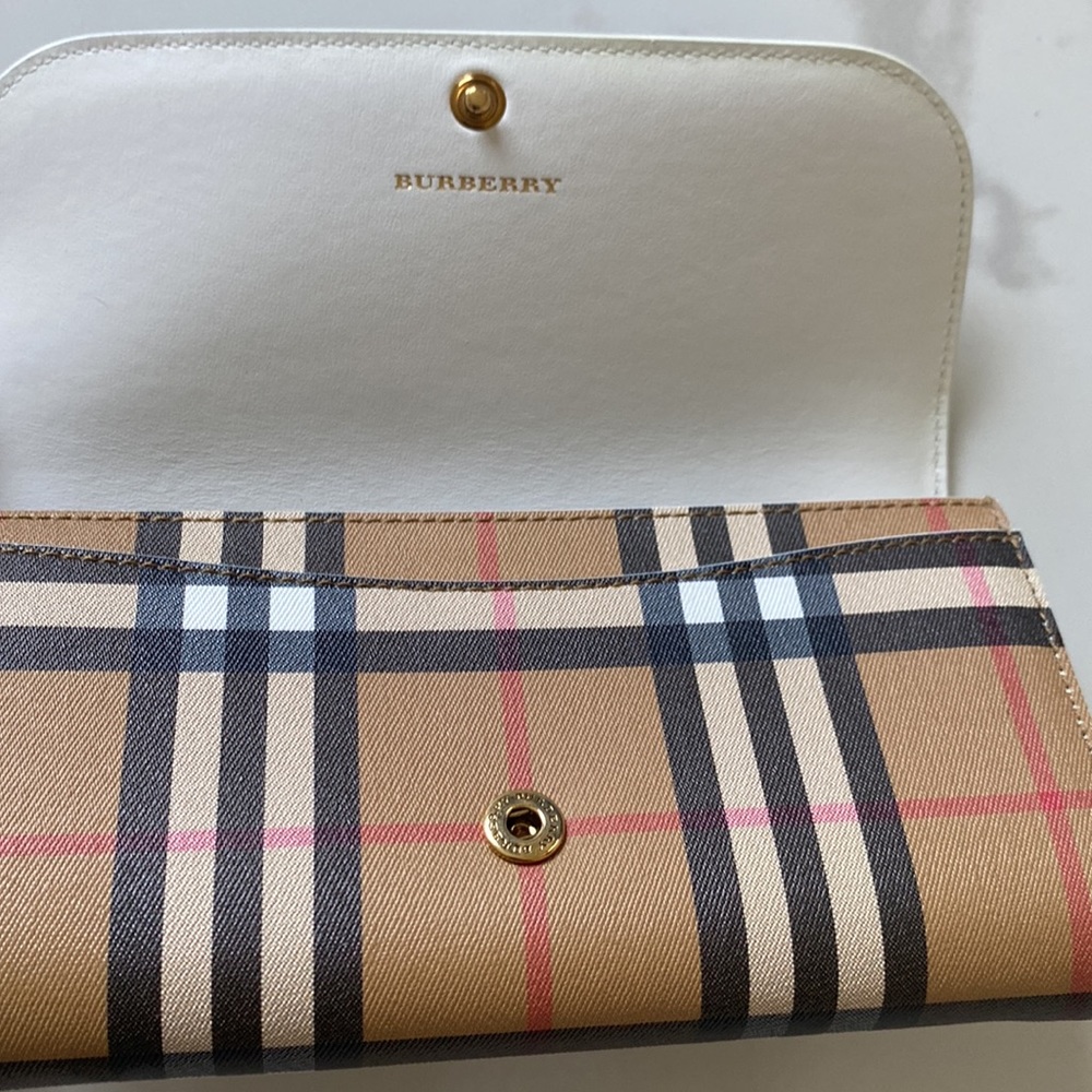 Burberry vintage check leather Wallet - original - Picture 4 of 9